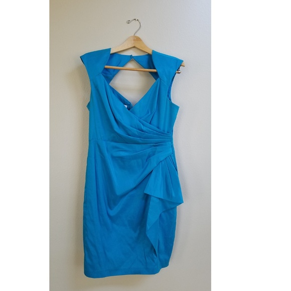 Maggy London Pleated Taffeta Sheath Dress - Picture 3 of 5